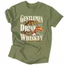 Kép 5/5 - Gentlemen drink whiskey férfi póló (Military)