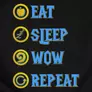 Kép 2/4 - Eat Sleep Wow Repeat - Alliance férfi póló (B_Fekete)