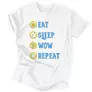 Kép 3/4 - Eat Sleep Wow Repeat - Alliance férfi póló (Fehér)