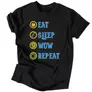Kép 1/4 - Eat Sleep Wow Repeat - Alliance férfi póló (Fekete)