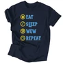 Eat Sleep Wow Repeat - Alliance férfi póló (Sötétkék)