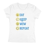 Kép 3/4 - Eat Sleep Wow Repeat - Alliance női póló (Fehér)