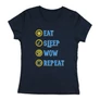 Eat Sleep Wow Repeat - Alliance női póló (Sötétkék)