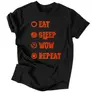 Kép 1/3 - Eat Sleep Wow Repeat - Horde férfi póló (Fekete)