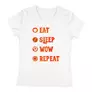 Kép 3/3 - Eat Sleep Wow Repeat - Horde női póló (Fehér)