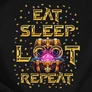 Kép 2/3 - Eat Sleep Loot Repeat női póló (B_Fekete)