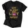 Kép 1/3 - Eat Sleep Loot Repeat férfi póló (Fekete)