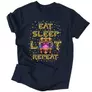 Kép 3/3 - Eat Sleep Loot Repeat férfi póló (Sötétkék)