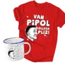 Áj ném is férfi póló + Fémbögre szett (Piros)