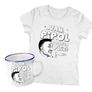 Kolega pliz női póló + Fémbögre szett (Fehér)
