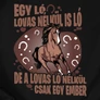Ló és lovas férfi póló (B_fekete)