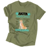 Akita anatómia férfi póló (Khaki )