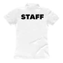 Rendezvényre Staff feliratos női galléros póló (Fehér)