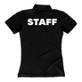 Kép 1/5 - Rendezvényre Staff feliratos női galléros póló (Fekete)