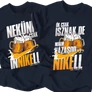 Nekünk inni kell, neki házasodni! férfi póló szett (Sötétkék)