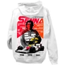 SENNA - Ayrton Senna Tribute kapucnis pulcsi (Fehér)