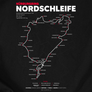 Kép 2/5 - Nordschleife pálya térképes kapucnis pulóver (B_Fekete)
