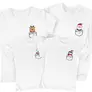 Kép 2/4 - Karácsonyi zsebfigurás családi póló szett (Fehér)