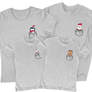 Kép 3/4 - Karácsonyi zsebfigurás családi póló szett (Szürke)