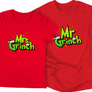 Kép 7/8 - Mr és Mrs Grinch páros póló szett (Piros)