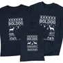Boldog karácsony családi póló szett (1 gyerek) (Sötétkék)