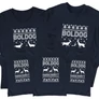 Boldog karácsony családi póló szett (3 gyerek) (Sötétkék)