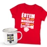 Értem mit mondasz női póló és fémbögre szett (Piros pólóval)