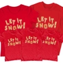 Kép 4/5 - Let it snow családi póló szett (Piros)
