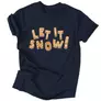 Kép 4/5 - Let it snow férfi póló (Sötétkék)