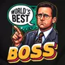 Kép 2/2 - World's best boss férfi póló (B_fekete)