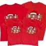 Kép 4/6 - Christmas crew családi póló szett (2 gyerek) (Piros)