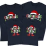 Christmas crew családi póló szett (2 gyerek) (Sötétkék)