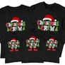 Christmas crew családi póló szett (3 gyerek) (Fekete)