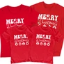 Kép 4/5 - Merry Christmas 2024 családi póló szett (2 gyerek) (Piros)