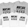 Kép 3/4 - Merry Christmas 2024 családi póló szett (3 gyerek) (Fehér-szürke)