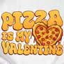 Kép 2/8 - Pizza is my valentine női póló (B_fehér)