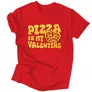 Kép 9/12 - Pizza is my valentine férfi póló (Piros)