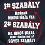Apa szabályai  férfi póló (B_Sötétkék)