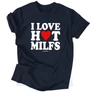 Kép 3/6 - I love hot milfs férfi póló (Sötétkék)