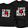 I love hot milfs/I'm the hot milf páros póló szett (Fekete)