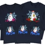 Christmas Boo Family családi póló szett (3 gyerek) (Sötétkék)