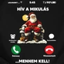 Hív a mikulás gyerek póló (B_Fekete)