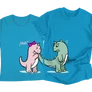 Dino love páros póló szett (Türkiz)