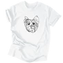 Line Art - Yorkie férfi póló (fehér)