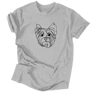 Line Art - Yorkie férfi póló (szürke)