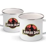 Jurassic Mom és Dad páros fém bögrék (Fehér)