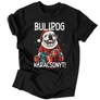 Kép 1/5 - Bulldog karácsonyt férfi póló (Fekete)