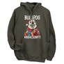 Bulldog karácsonyt kapucnis pulóver (Grafit)