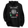 Hív a darts kapucnis pulóver (Fekete)
