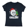 Me gusta karácsony karácsonyi póló (Női_sötétkék)